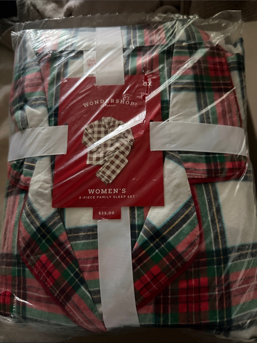 Family Pajamas Red, Green & White Plaid Women's 2-Piece Sleep Set